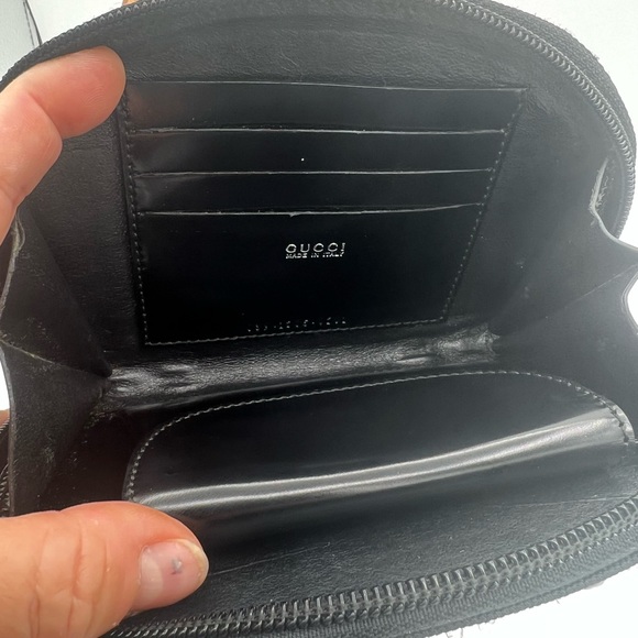 Authentic Gucci mini bamboo canvas bag with leather trim and strap like new EUC - Picture 4 of 12